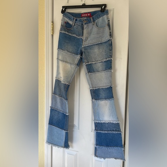 Y2K Vintage ZanaDi Patchwork Denim Jean's size 5 waist-28”